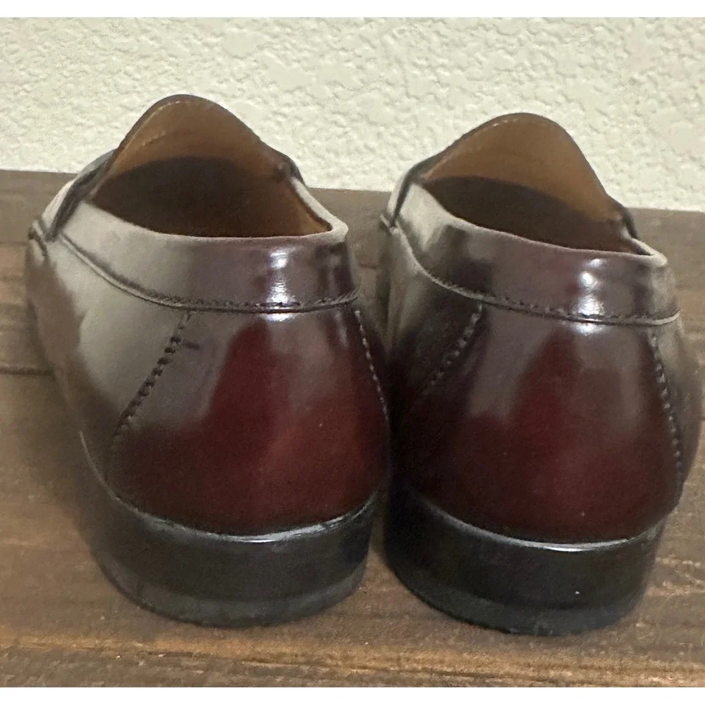 Cole Haan Pinch Tassel Kiltie Burgundy Leather Loafers Mens 10.5 EEE 03507 New